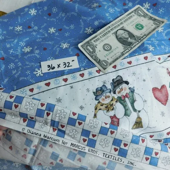 Christmas Holiday Fabric Lot 2.5 pounds Blues 22 pcs, Scraps & Yards Quilting - Picture 5 of 16